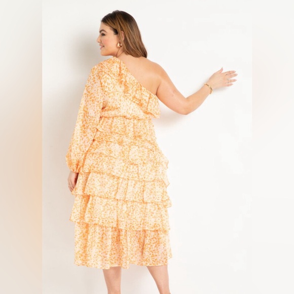 ELOQUII CHIFFON RUFFLE DRESS- NWOT - Picture 3 of 6